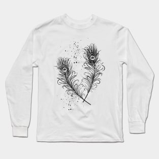 Peacock Feathers Long Sleeve T-Shirt